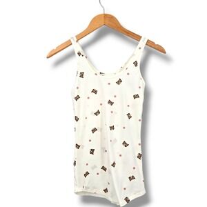 No Boundaries Tank Top Cat‎ Print Sleeveless Casual Top XS